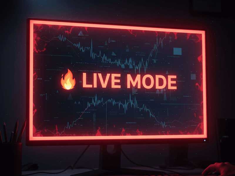 Live mode warning with red border